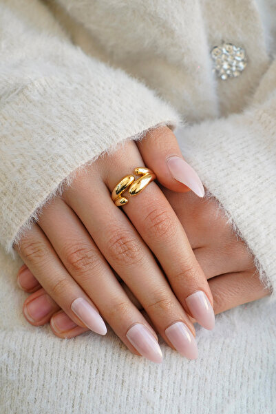 The Collection Set of 2 Modern Curved Vintage and Double Row Form Vip Gold Rings