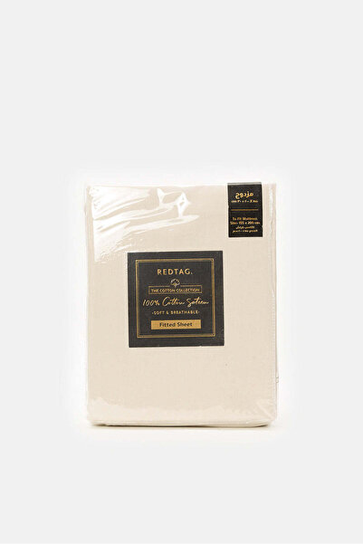 REDTAG Beige Cotton Fitted Sheet (Double Size)