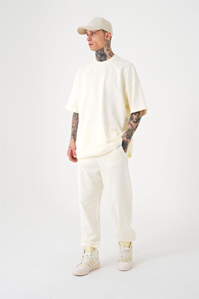 Machinist Ανδρικό βασικό βαμβακερό μπλουζάκι oversized βαμβακερό λευκό