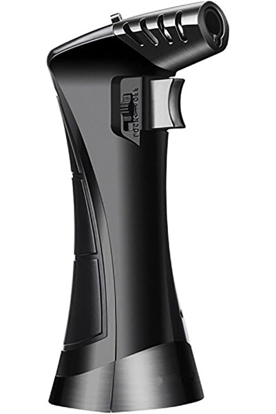 Honest ولاعة طهي معدنية جيت فلام، وضعي شعلة مزدوجين، شعلة بوتان قابلة لإعادة التعبئة، لون رمادي