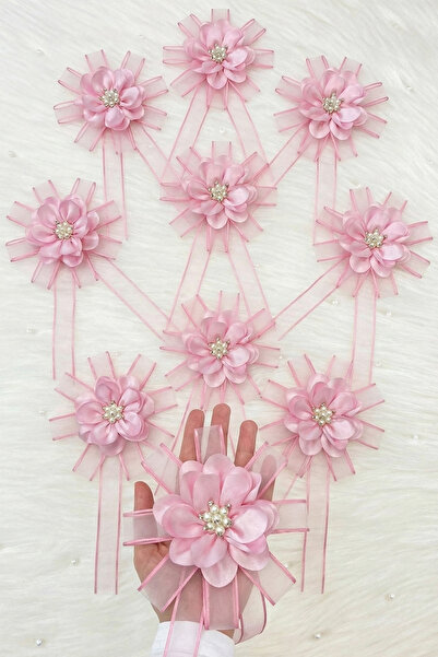 ZEYMERADE زينة عربة الزفاف الوردية مع بروش، هدية للعروس والعريس، زينة لعربة الزفاف وحفلات الخطوبة، زينة للحفلات والاحتفالات، 5 قطع