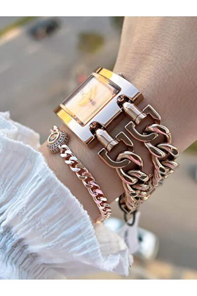 Daniel Klein 30 Mt Water Resistant Women's Wristwatch+Bracelet with Steel Chain Design Strap B.10036.S6