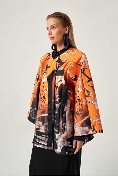 Mimya Desenli Kısa Mont 1806