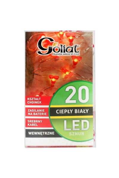 Goliat Lampki choinkowe na sznurze CZAPKI MIKOŁAJA 20 led na baterie