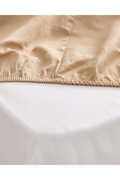 REDTAG Beige Cotton Fitted Sheet (Double Size)