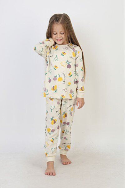 YEDKİDS Girls' Pajama Set 100% Cotton Non-Sweating Fabric