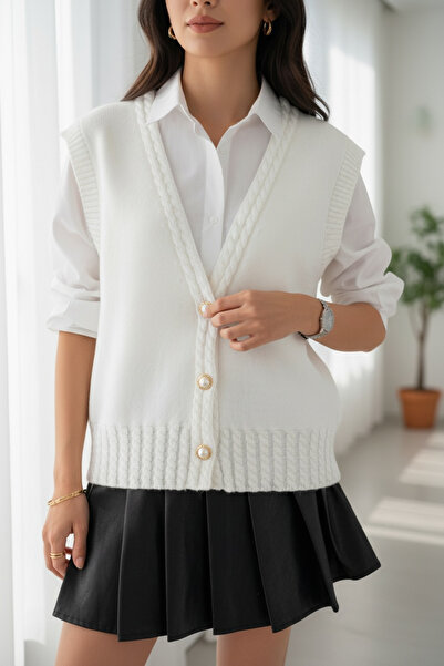 NEWCO ζακέτα με λεπτομέρεια με μαργαριταρένιο κουμπί με άνετη εφαρμογή