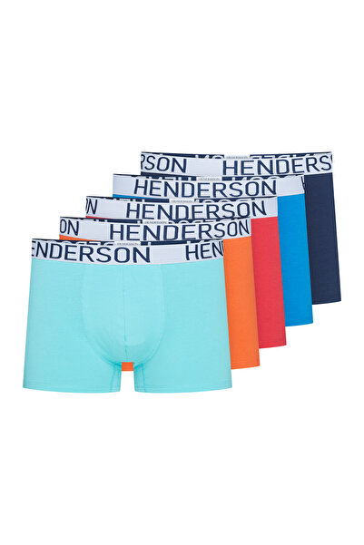 Henderson Classic Men's Boxer Shorts 5-Pack Set Longer Leg Cotton & Elastane Colourful Basic | Kerr