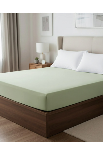 REDTAG Green Fitted Sheet (Double Size)