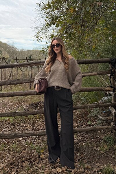 Laluvia Mink Boat Neck Sweater - 4338