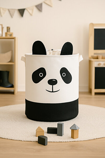 HomyJRs Panda Designed Baby Kids Room Mesh Organizer Storage Box Toy Dirty Basket 37X40