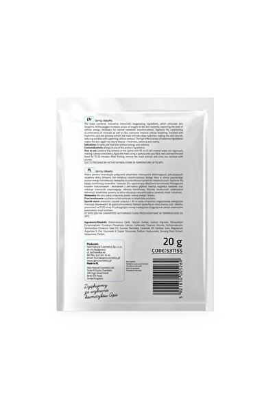 Apis Natural Cosmetics Single-dose alginate mask with Active Oxygen for mineralization and hydration, 20 g