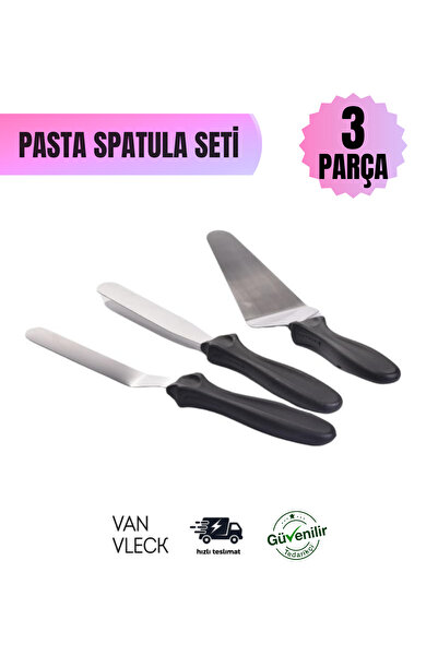 VAN VLECK 3 Parça Pasta Spatula Seti – Sıvama, Düzleme ve Servis İçin Pratik Set