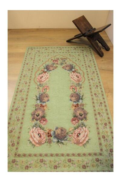 Believe KINAY ANTİK YEŞİL JAKARLI DOKUMA GOBLEN DEKORATİF ASTARSIZ SAÇAKSIZ Ş...