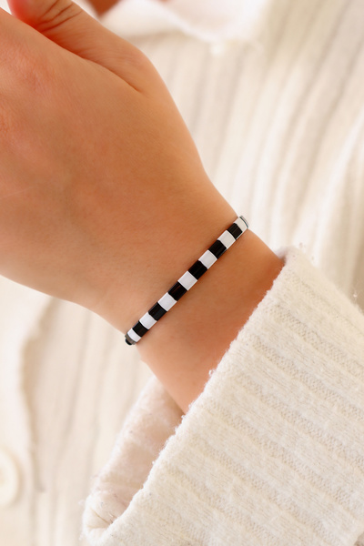 Kübüşün Atölyesi Ka-020 Miyuki Bracelet - Fan Series - Black and White Eagle ...