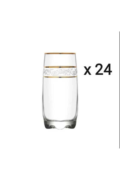 dealshopromania Set de 24 pahare aurii pentru cocktailuri lungi Lav Adora Gol...