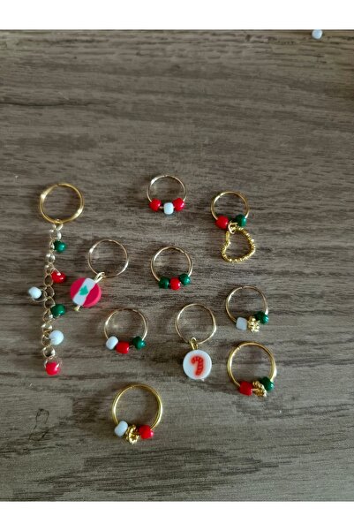 LORESİMA AKSESUAR YILBAŞI TEMALI SAÇ KÜPESİ ÖRGÜ KÜPESİ 10 ADET