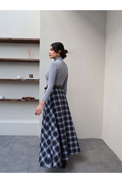 ESRAHELVACI Flared Skirt with Belted Slit Detail