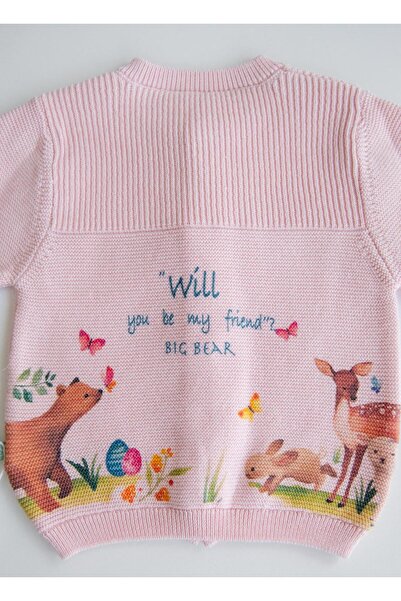 kitikate Organic Rosy Knitwear Cardigan Pink