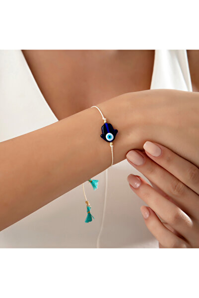 Pinart سوار يد فاطمة مزين بخرز العين الزرقاء PNRTB001453
