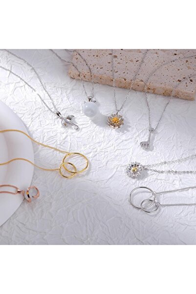 OSIRION Colier cu pandantiv din argint sterlin S925 cu opal și măr (45 cm)