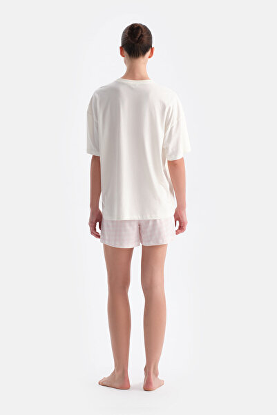 Dagi Ecru Printed T-Shirt Shorts Set