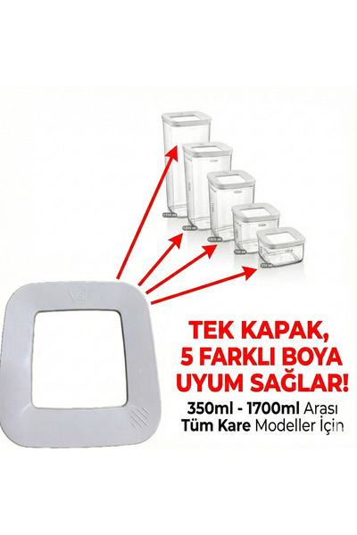 VİP AHMET Kare Saklama Kabı Orijinal Yedek Kapağı (Vakumlu Silikonlu)