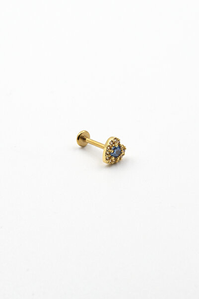 Sose Moda Gold Mavi Taşlı Kalp Tragus Piercing – Şık ve Dayanıklı Anti Alerji...