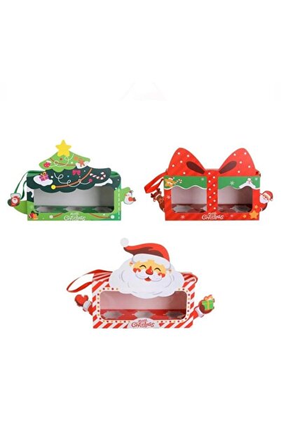 OEM Set of 3 Christmas cookie boxes, Multicolor