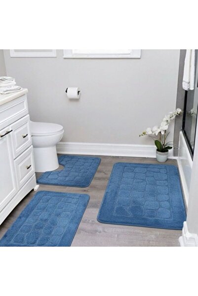 Nova Home BATHROOM MATS SET – 3 PIECES (50X80, 50X40, 50X40) – SIMPLE PATTERNS 6 COLORS
