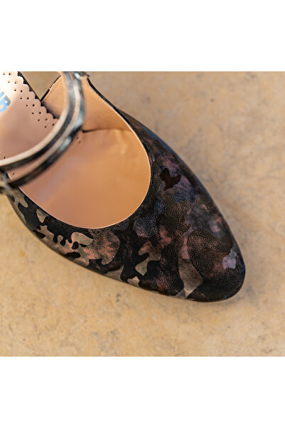 OEM Women's Shoes with Chunky Heels Fantasy Camouflage Burgundy - 37