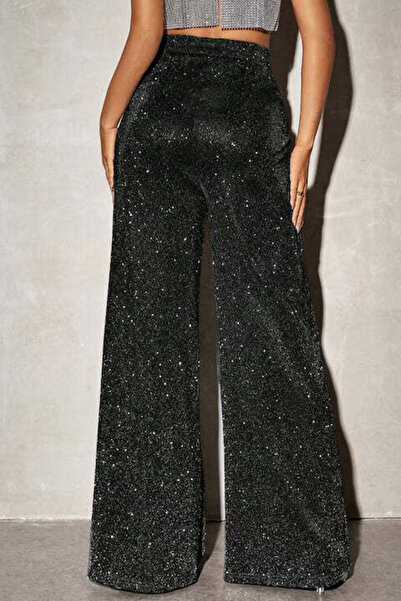 StreetWear Outlet Women's Shiny High-Waist Flared Pants