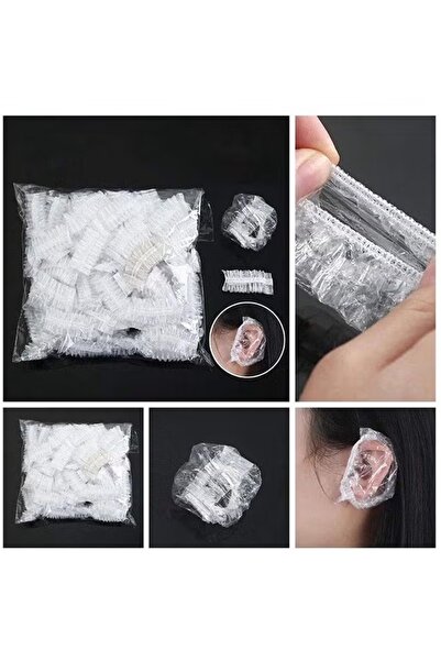 Generic Protective earmuff set for protecting ears during hair dyeing, 100 pieces, transparent, 6cm