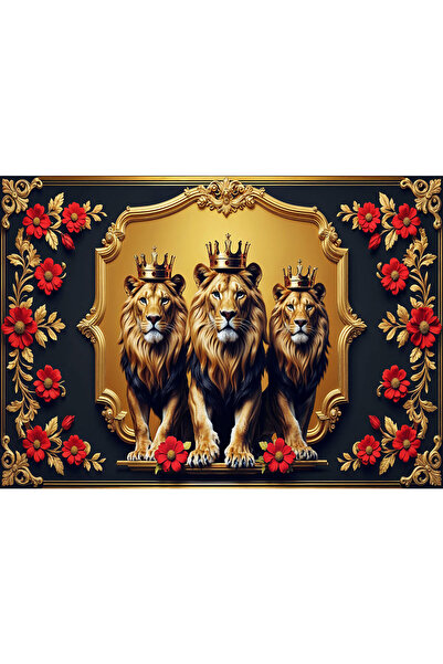 VIODESIGN Fototapet 3D, autoadeziv, Golden Lion , multicolor,80x120 cm 3D206