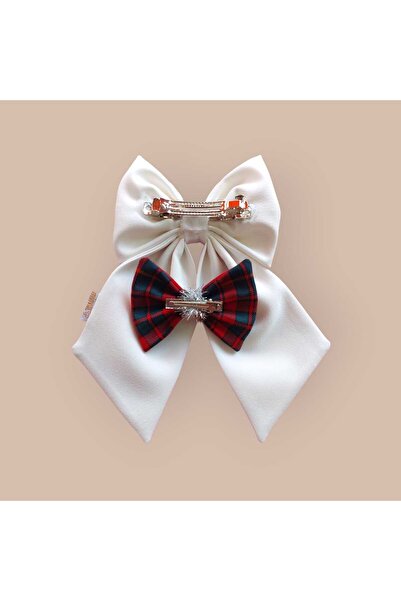 Minvallife Special Design White and Plaid Christmas Etc. 8 cm Automatic Clip-On Short Tail Buckle for Special Occasions