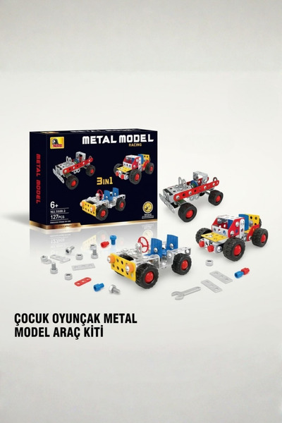 craftivio 3 in 1 Metal Araba Yapım Seti - 127 Parça Eğitici Mekanik Montaj Oy...