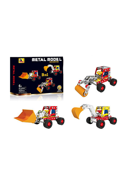 craftivio 3'ü 1 Arada Metal Yapı İnşaat Seti - 123 Parça Eğitici Oyuncak İş M...