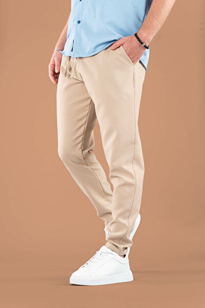 bombe Men's Jogger Pants Elastic Waist Drawstring Cotton Comfortable Boyfriend Pants Navy Blue