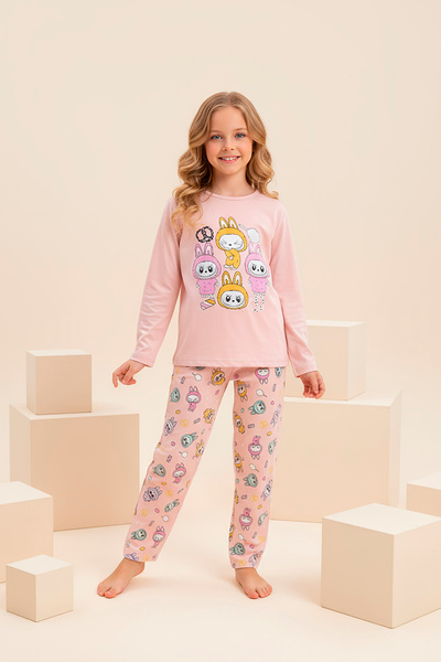 rindahomewear Children's Milan Lisbon Knit Long Sleeve Pajama Set