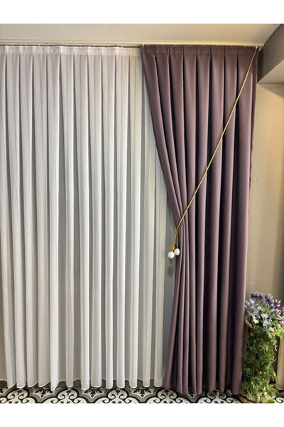 PERDEYERİ Linen Background Curtain – Regular Pleat Quality Sewing – – Single ...