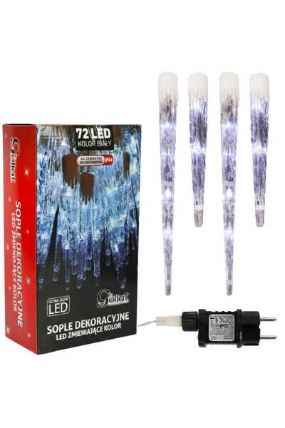 Goliat Lampki zewnętrzne Sople Płynące 24 sztuki 72 LED Stalaktyty barwa zimna biała