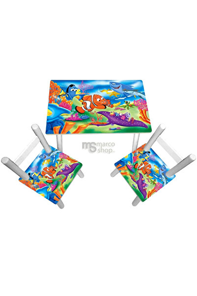 Marcoshop Masă pentru copii cu 2 scaune Nemo