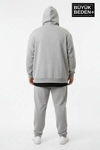 Superlife Men's Plus Size Zippered Hooded Unified Printed Sweatshirt Cardigan Spr26Bhr924