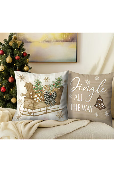 CN 4Pcs, 2D Printed Pillow Cover,Home Decor Pillowcases Merry Christmas Printing
