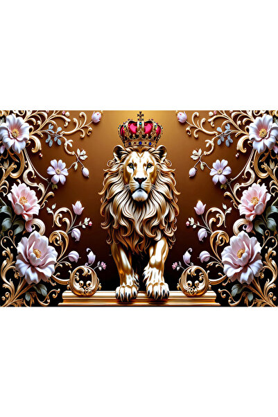 VIODESIGN Fototapet 3D, autoadeziv, Golden Lion , multicolor,120x200 cm 3D201