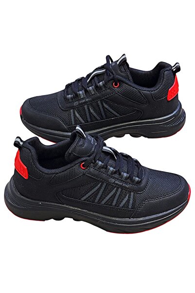 KAFKASLAR AYAKKABI Black Red Orthopedic Daily Sports Shoes