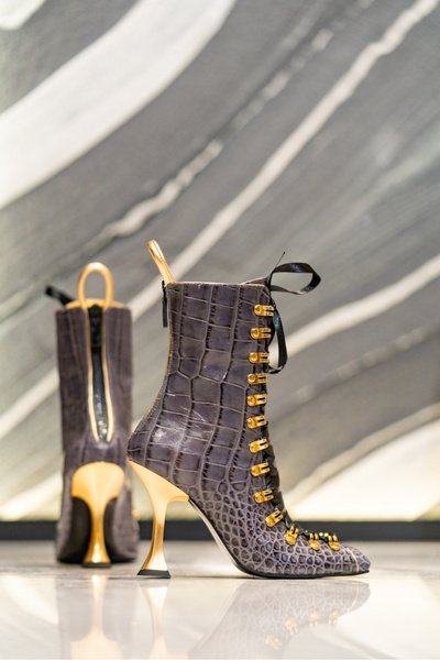 OEM Angelina Grey Genuine Leather Boots - 37