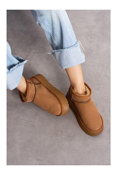 awix İçi Kürklü Suya Dayanıklı Platform Taban Spor Kısa Kadın Bot TABA