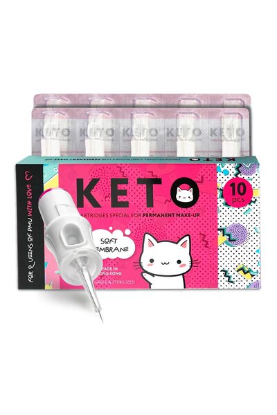 Keto Ace profesionale pentru cartușe de tatuaj - pachet de 10, linie rotundă Bugpin #10