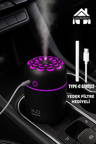 luvroshe 250ml Araç içi Çiçek Desenli H2o Hava Nemlendirici Humidifier Koku